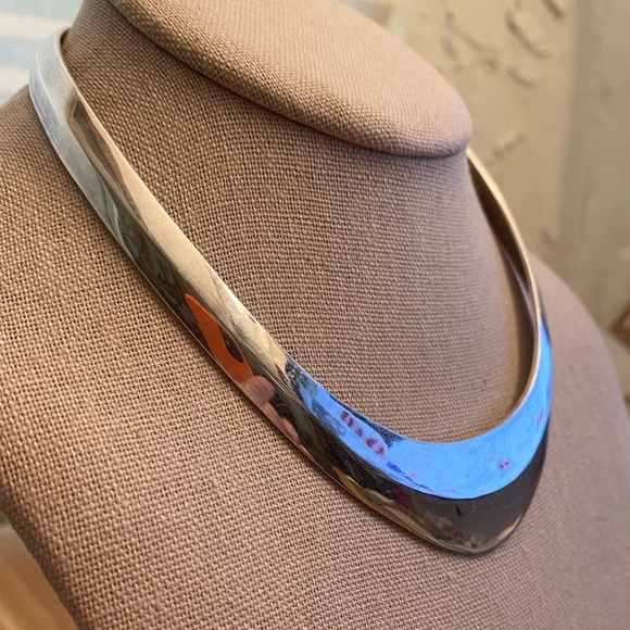 Amazing Vintage 925 Sterling Silver Zina Collar Statement necklace